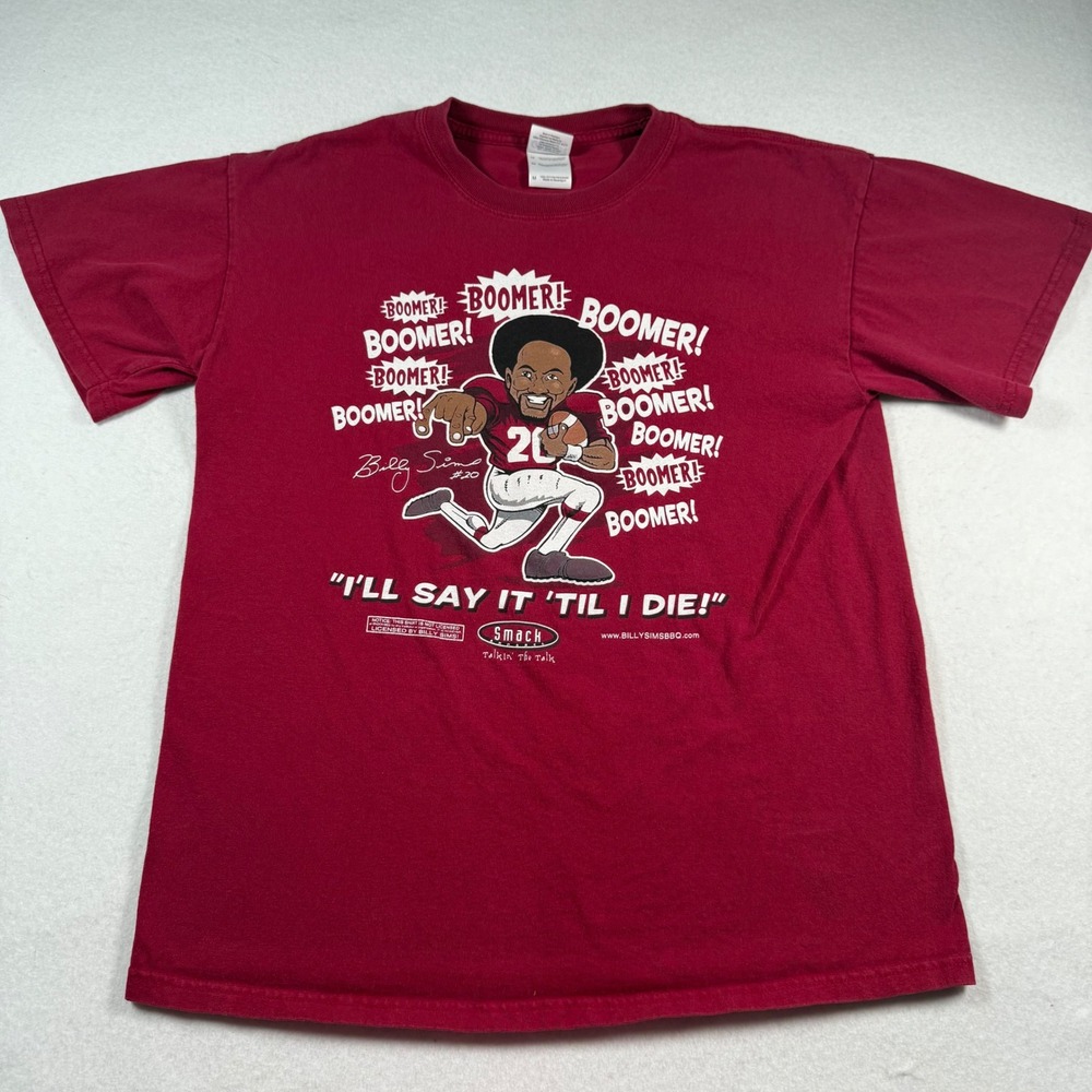 Y2K Billy Sims Oklahoma Sooners Boomer Sooner T-Shirt Maroon Mens Medium